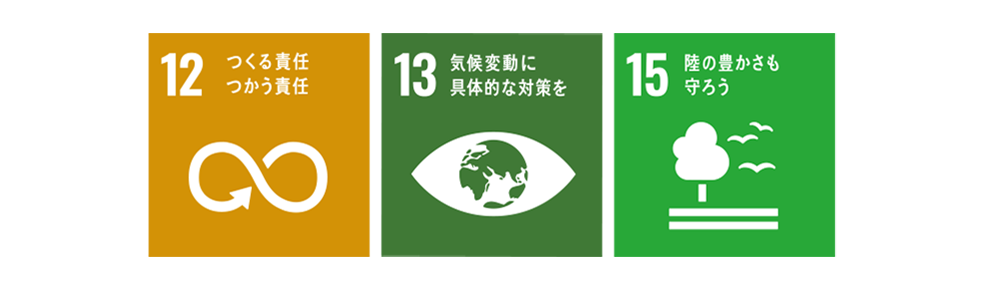SDGs No.12 No.13 No.11 No.15